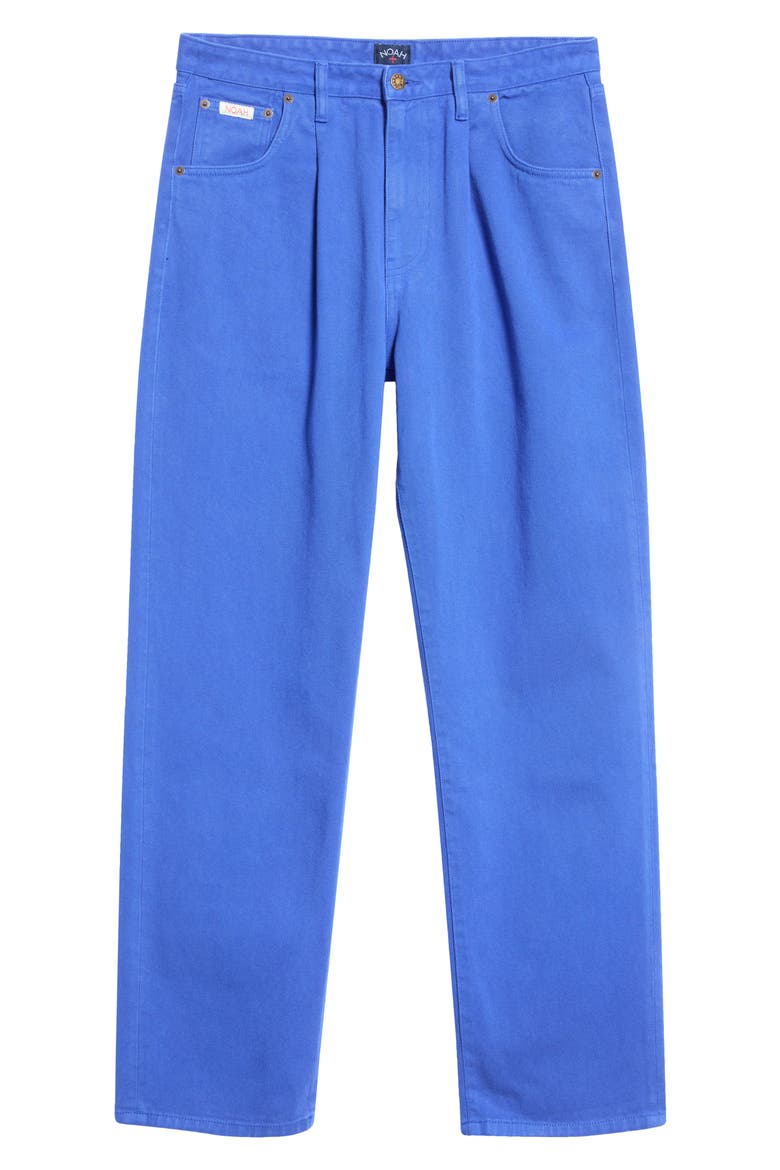Brushed Pleated Straight Leg Jeans, Alternate, color, FRENCH BLUE