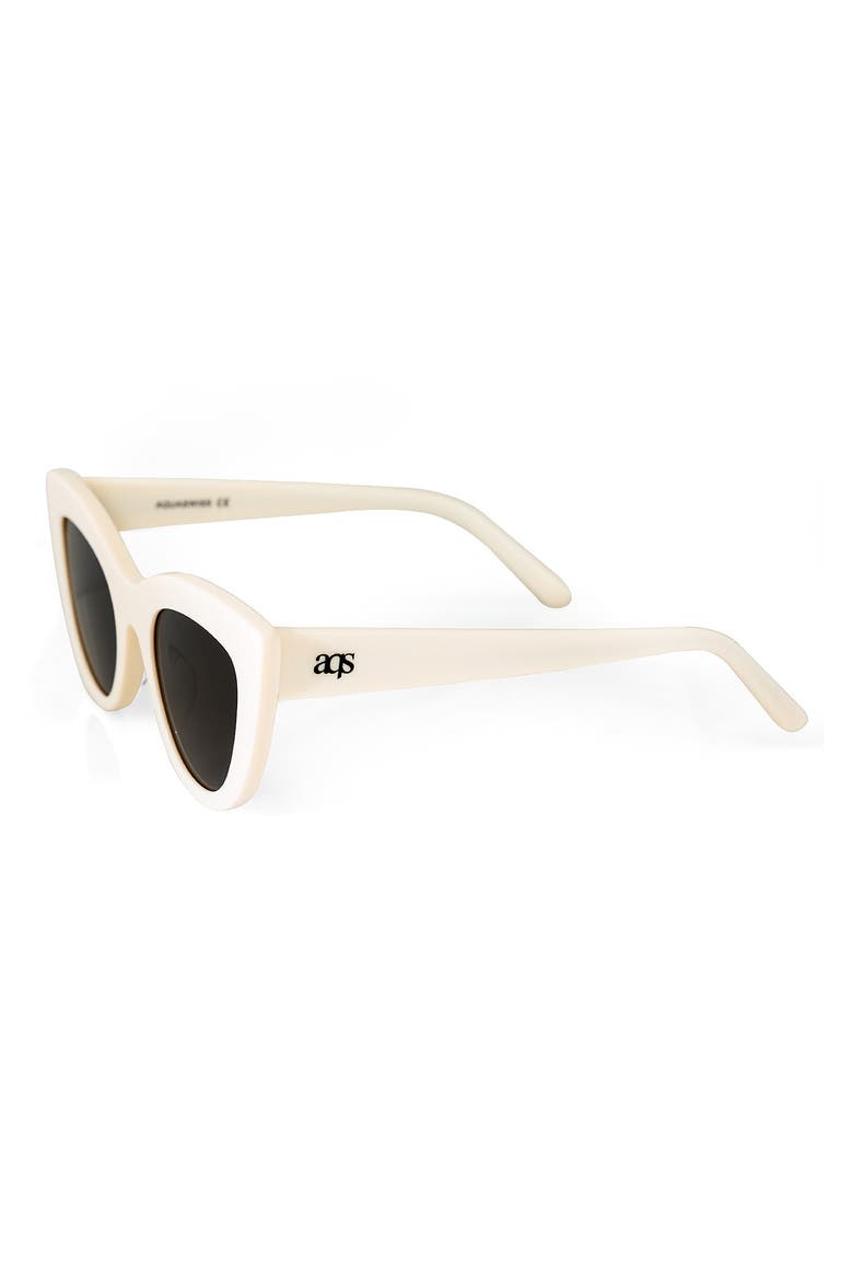 Leia 49mm Cat Eye Sunglasses, Alternate, color, WHITE/ BLACK