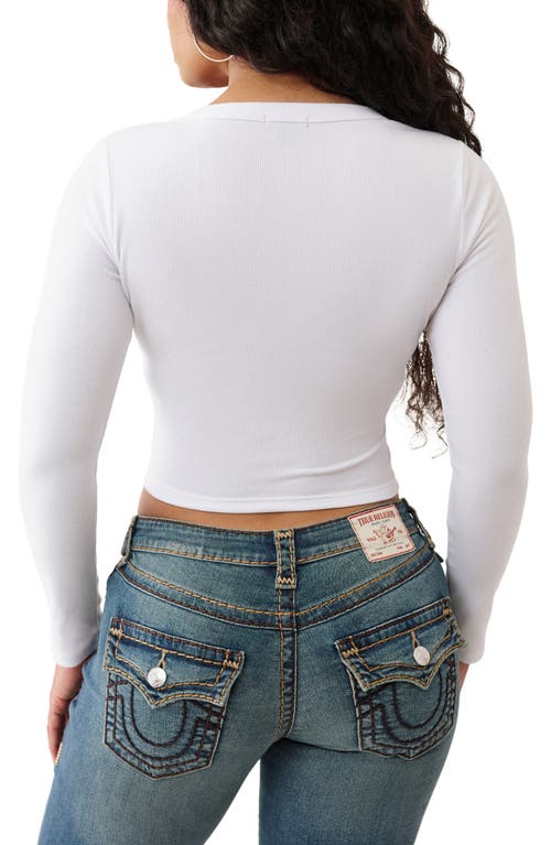 True Religion Rib Long Sleeve T-shirt In Burgundy