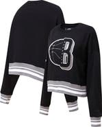 PRO STANDARD Women's Pro Standard Black Brooklyn Nets Mash Up Pullover Sweatshirt