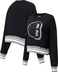 PRO STANDARD Women's Pro Standard Black Brooklyn Nets Mash Up Pullover Sweatshirt