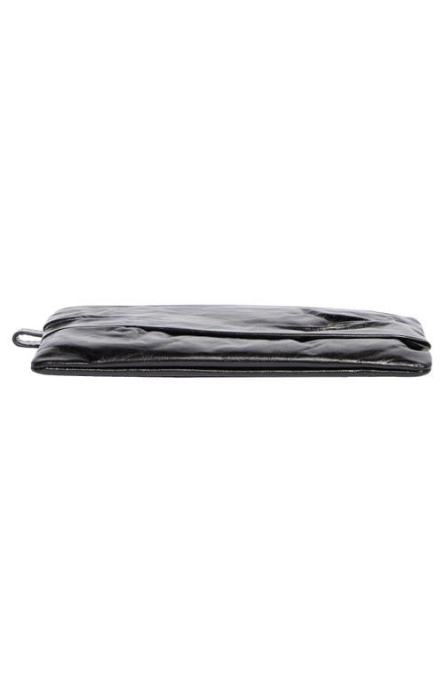 Hobo Waver Leather Zip Pouch In Black