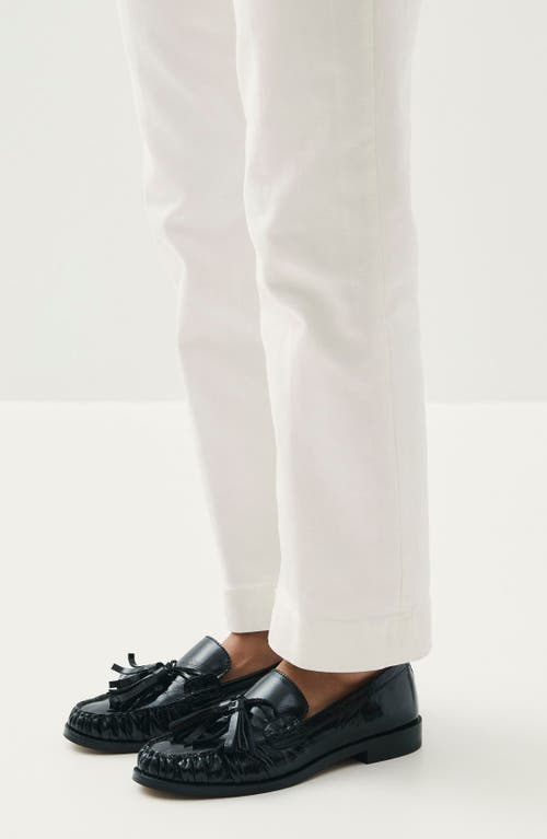 Alohas Marietta Onix Black Leather Loafers In Black