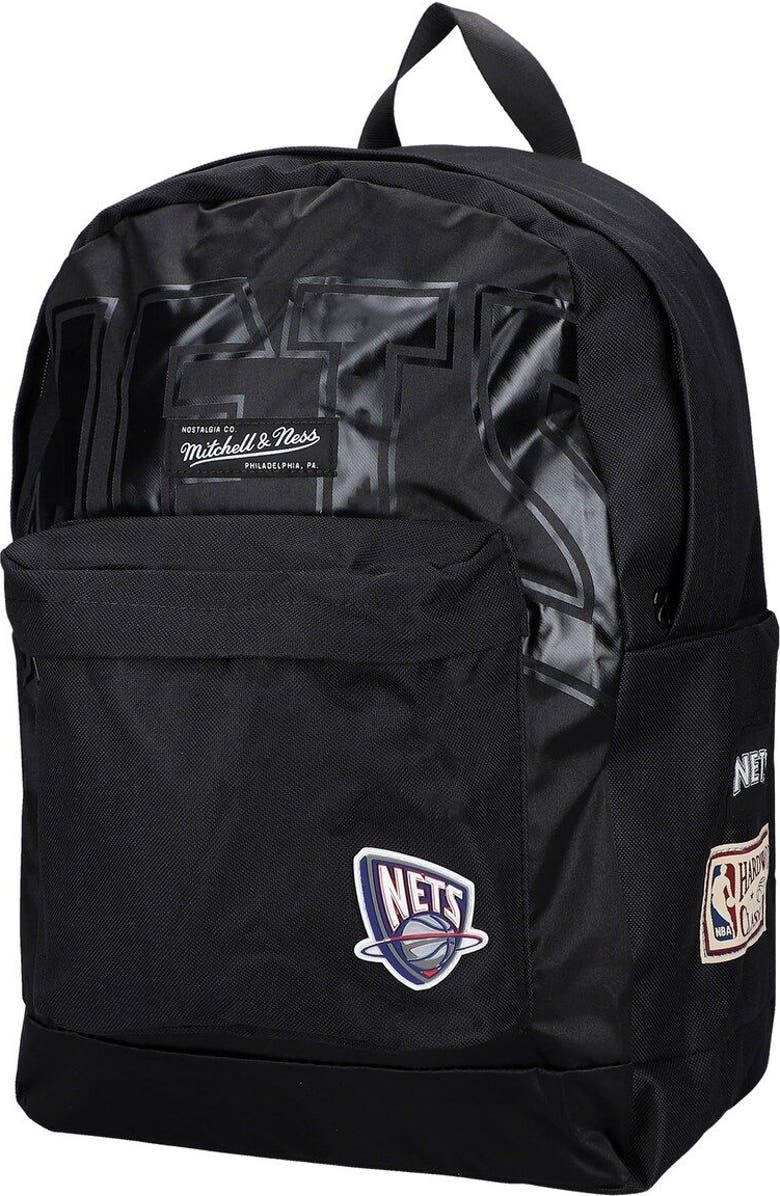 Mitchell & Ness Black Brooklyn Nets Team Backpack, Main, color, Black