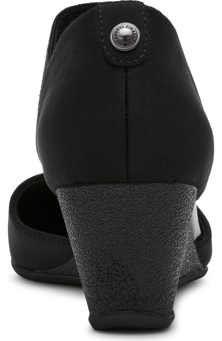 Anne Klein Tiffany Ankle Strap Wedge Pump, Alternate, color, Black Stretch