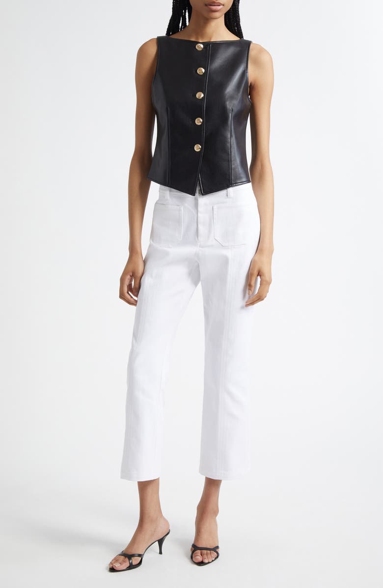 Cinq à Sept Patch Pocket Crop Jeans, Alternate, color, White