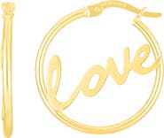 KARAT RUSH 14K Yellow Gold Love Hoop Earrings