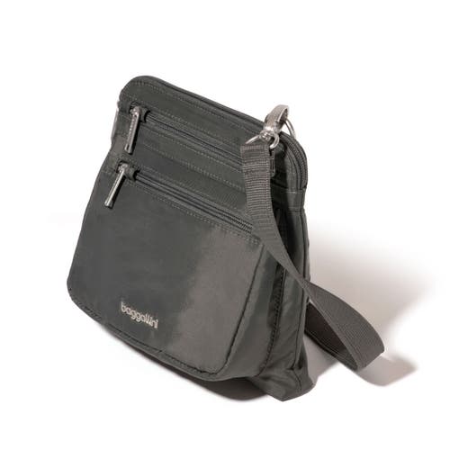 Baggallini Securtex Anti-theft Crossbody Bag In Gray