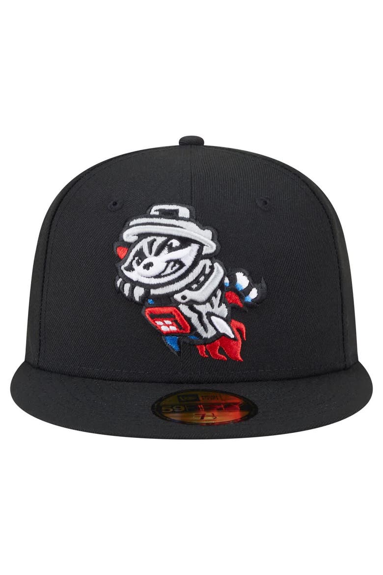 Men's New Era  Black Rocket City Trash Pandas Authentic Collection 59FIFTY Fitted Hat, Alternate, color, Black
