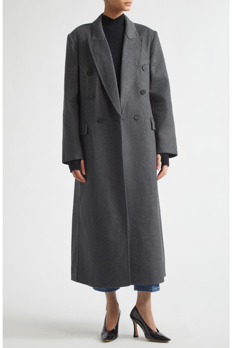 Double Face Wool & Cashmere Overcoat, Alternate, color, DARK GREY MELANGE