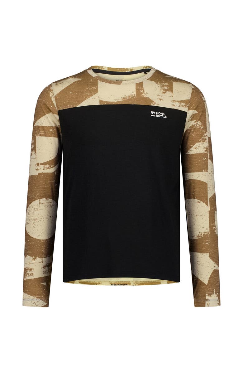 Mons Royale Diversion Merino Long-Sleeve Bike Jersey - Men's, Alternate, color, Mr Grunge/Black