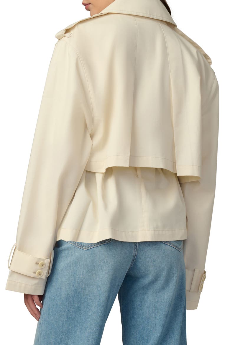 The Liz Cropped Trench Coat, Alternate, color, ECRU