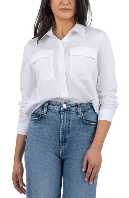 KUT FROM THE KLOTH KUT FROM THE KLOTH ANALEAH STRETCH COTTON BUTTON-UP SHIRT