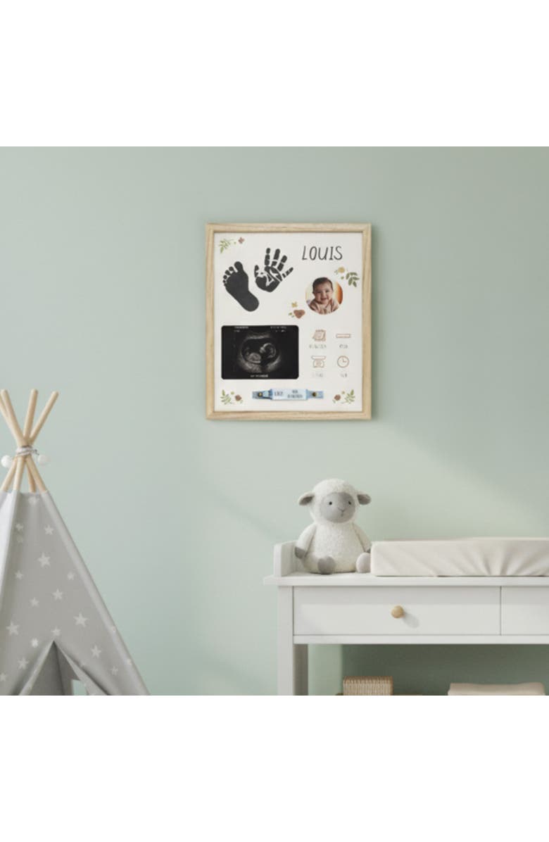 Petit Artichaut Baby Birth Frame Keepsake Kit - Handprint & Footprint Frame | Newborn Gift & Nursery Decor, Alternate, color, Beige