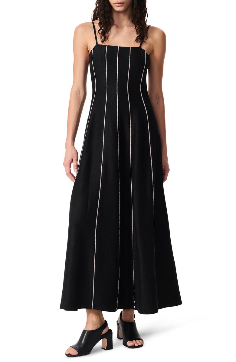 rag & bone Kennedy Beaded A-Line Dress, Main, color, Black