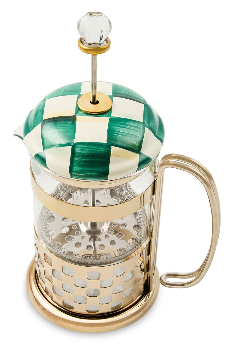 Emerald Check French Press, Alternate, color, EMERALD
