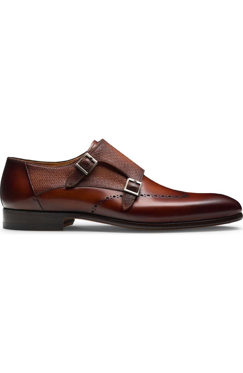 Magnanni Zamir Wingtip Double Monk Strap Shoe, Alternate, color,