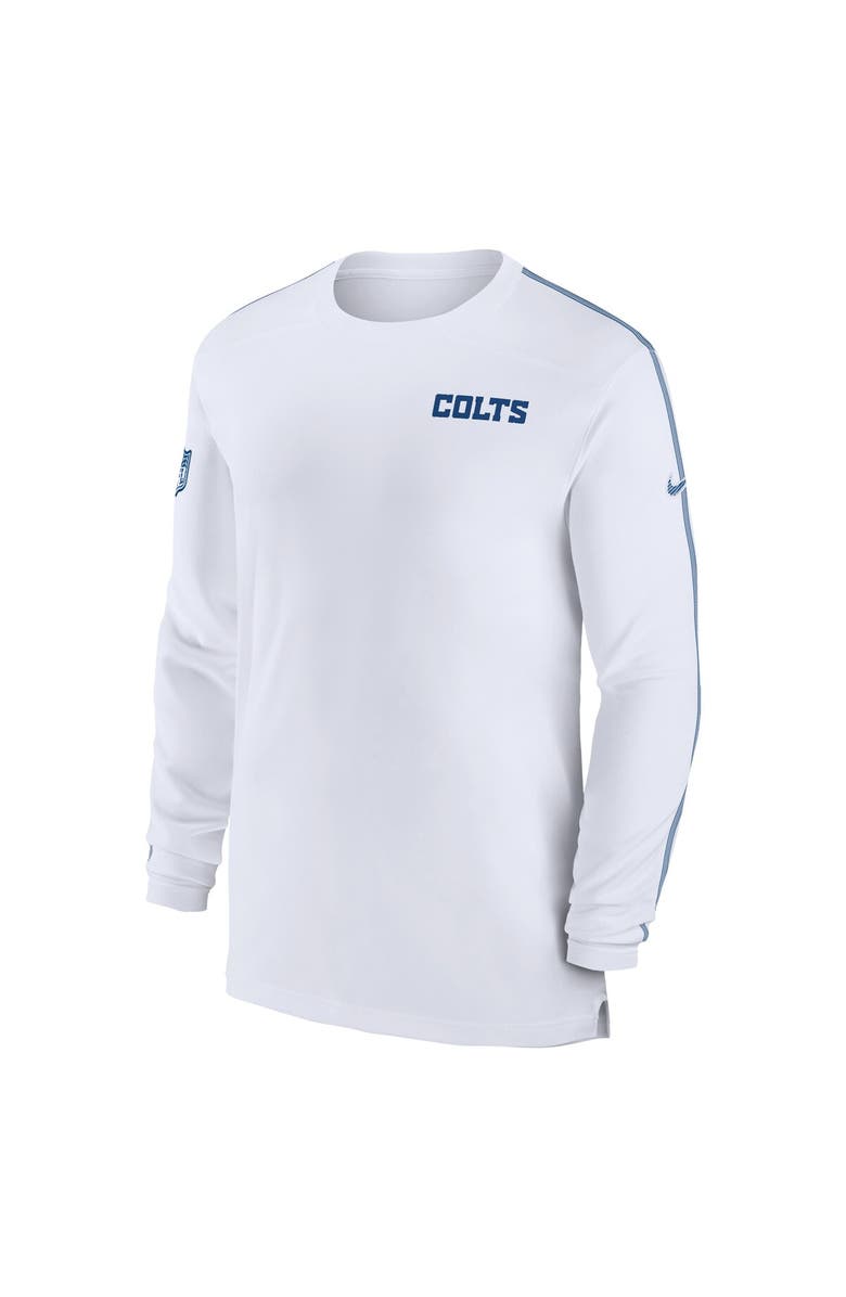 Nike Men's Nike White Indianapolis Colts Sideline Coach UV Performance Long Sleeve T-Shirt, Alternate, color, White