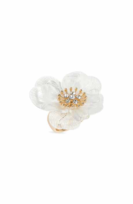 NORDSTROM RACK Frosted Flower Cocktail Ring