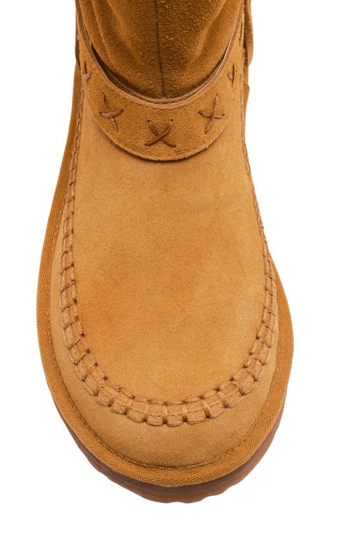 Free People Faye Fringe Faux Fur Boot In Brown