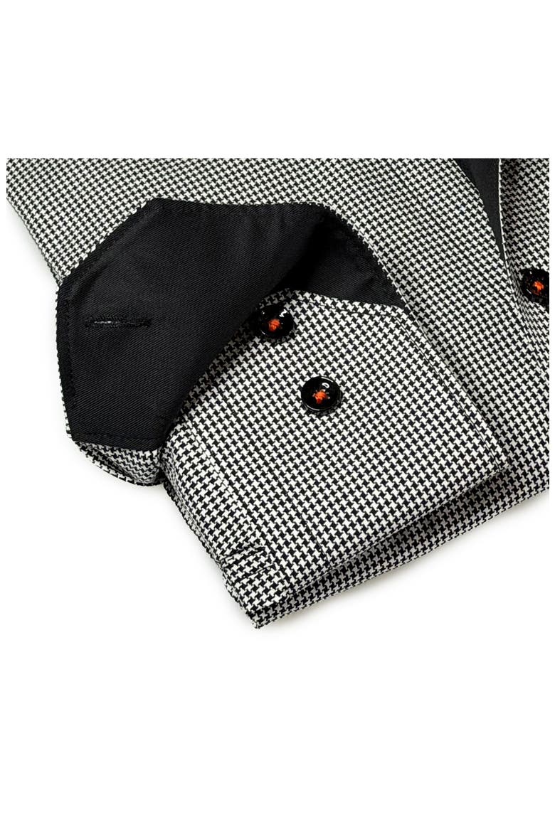 Houndstooth Cotton Button Up Shirt, Alternate, color, BLACK HOUNDSTOOTH