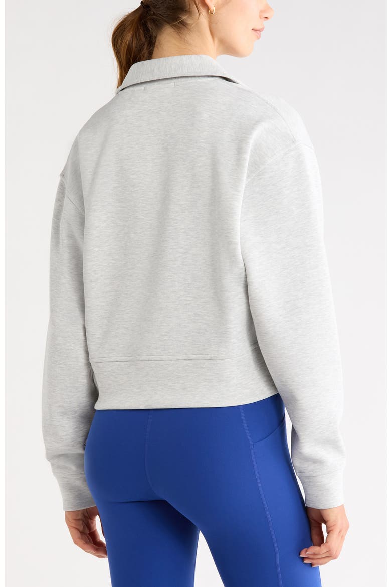 Ultra Luxe Polo Sweatshirt, Alternate, color, GREY LIGHT HEATHER