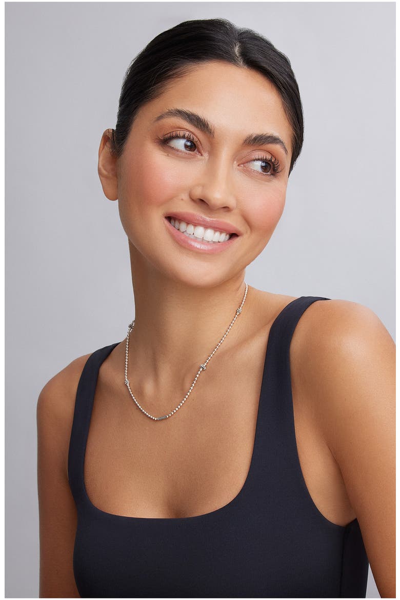 Caviar Icon Elements Necklace, Alternate, color, SILVER