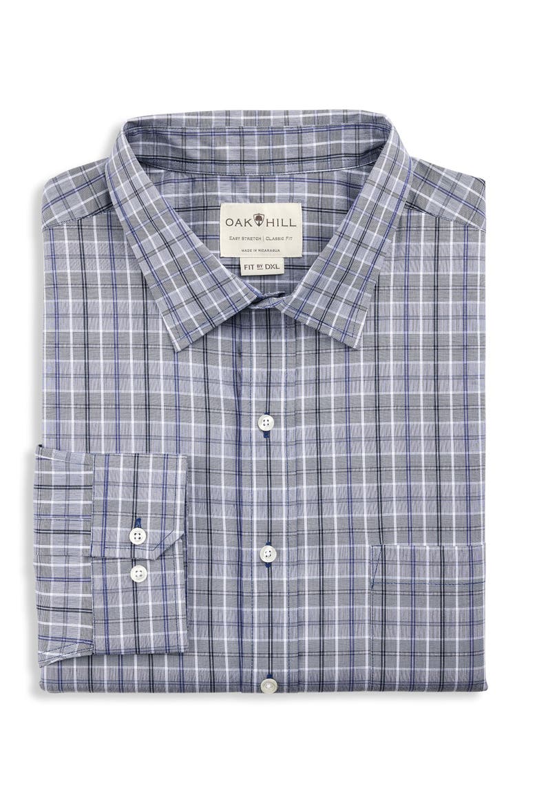Big & Tall Medium Plaid Performance Dress Shirt, Main, color, BLUE