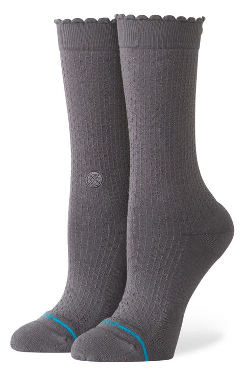 Dainty Combed Cotton Blend Crew Socks