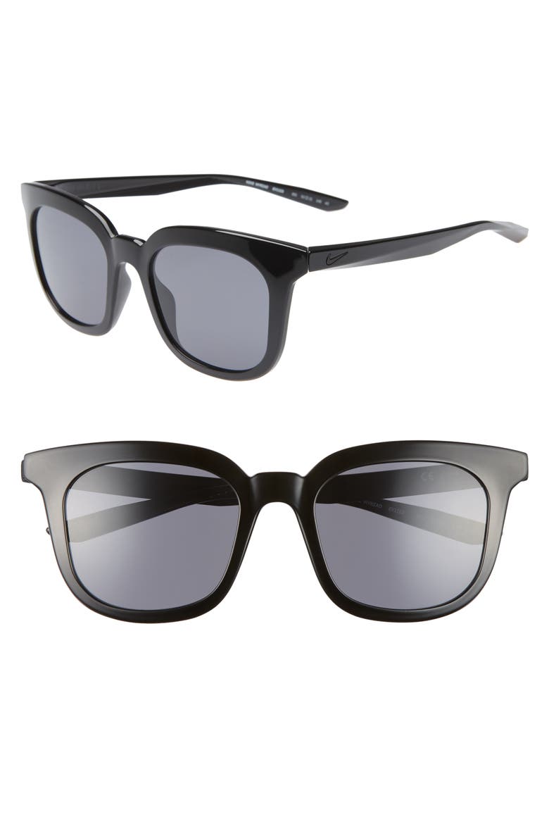 Myriad 52mm Square Sunglasses, Main, color, BLACK/ DARK GREY