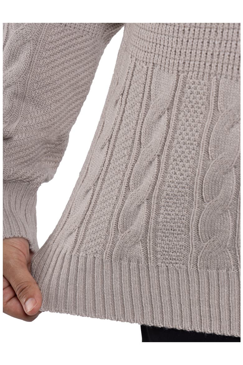 Mixed Knit Crewneck Pullover Sweater, Alternate, color, SAND
