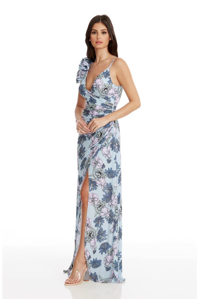 Camelia Floral Gown, Alternate, color, POWDER BLUE MULTI