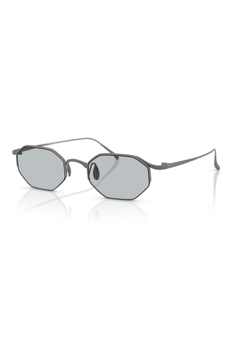 49mm Rectangular Sunglasses, Alternate, color, MATTE GUNMETAL / LIGHT GREY