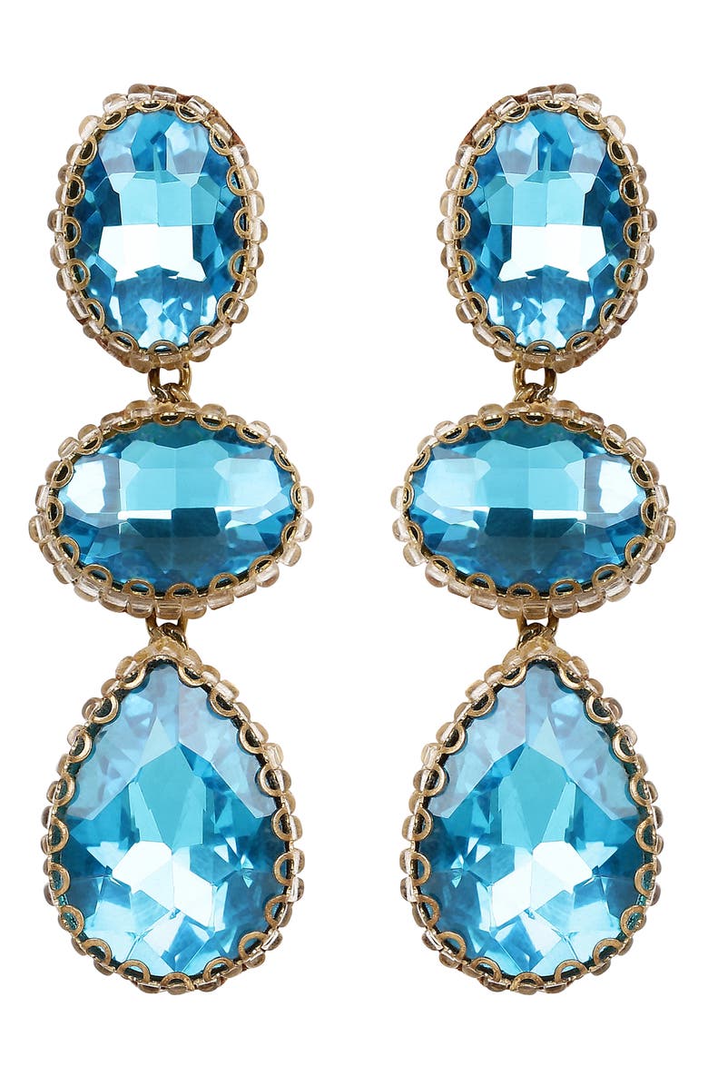Deepa Gurnani Hadlee Drop Earrings, Main, color, Aqua