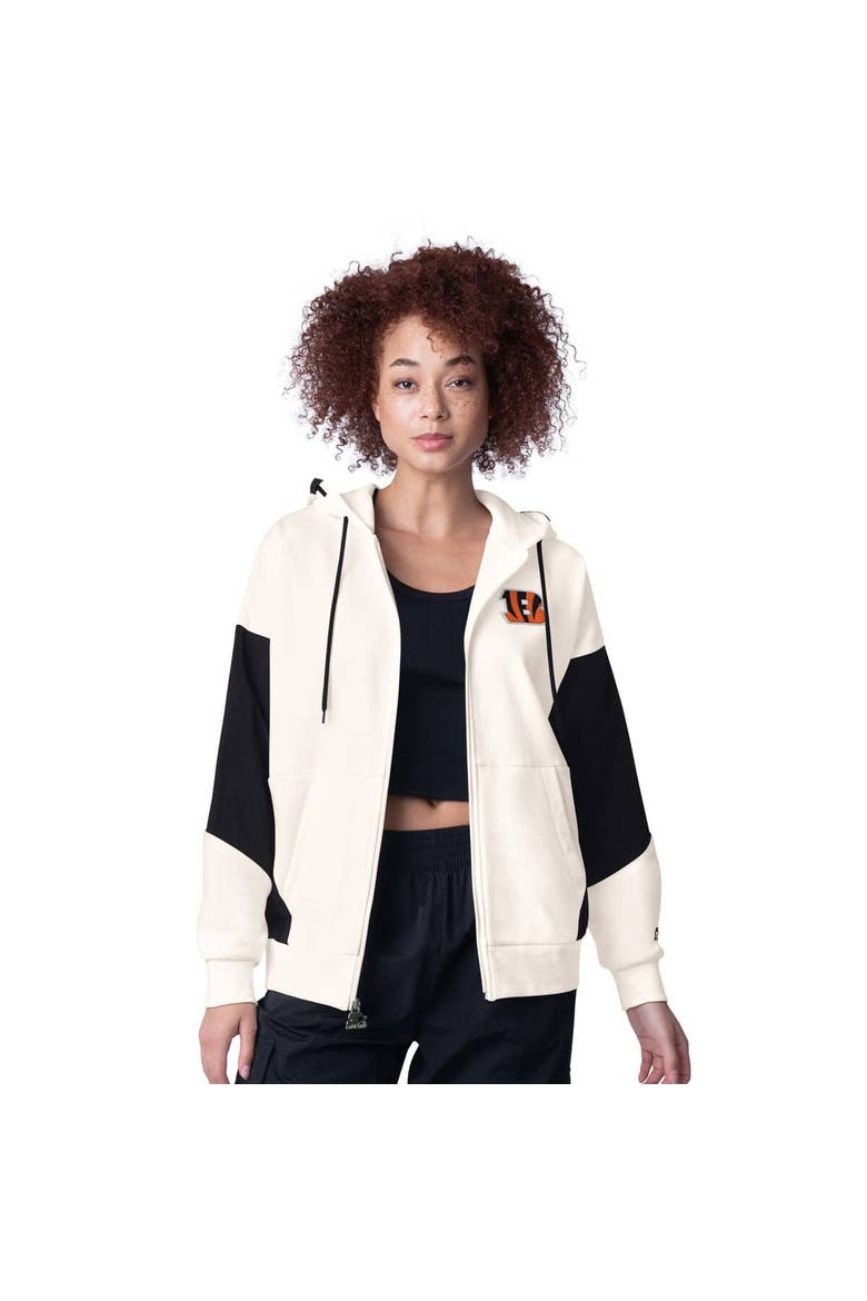 Women's Starter White Cincinnati Bengals Scrimmage Full-Zip Hoodie, Main, color, White