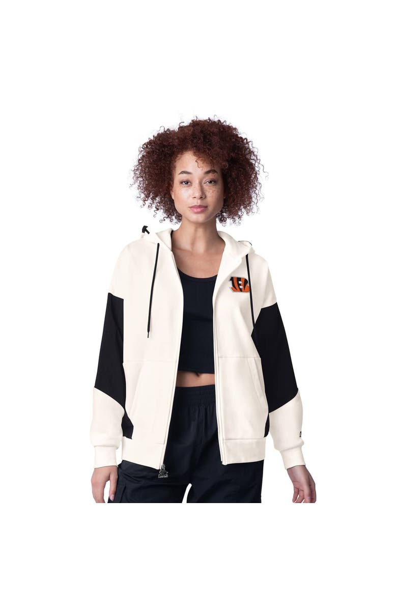 STARTER Women's Starter White Cincinnati Bengals Scrimmage Full-Zip Hoodie, Main, color, White