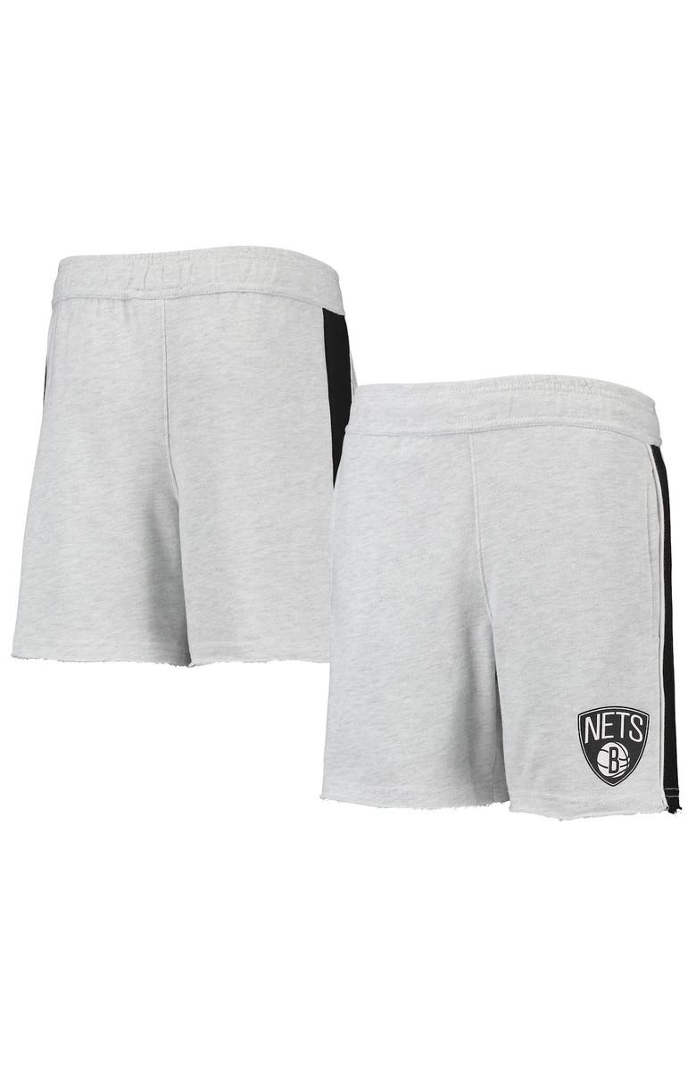 Outerstuff Youth Heathered Gray Brooklyn Nets Wingback Shorts, Main, color, Heather Gray