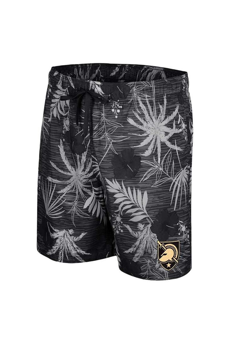 Men's Colosseum Black Army Black Knights What Else is New Swim Shorts, Alternate, color, Black