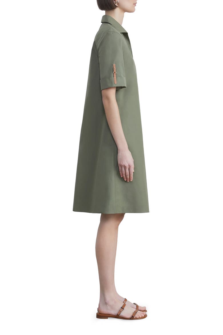 Maggie Cotton Shift Dress, Alternate, color, DEEP BASIL