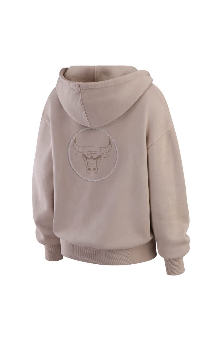 WEAR by Erin Andrews Women's WEAR by Erin Andrews  Tan Chicago Bulls Washed Pullover Crewdie, Alternate, color, Tan