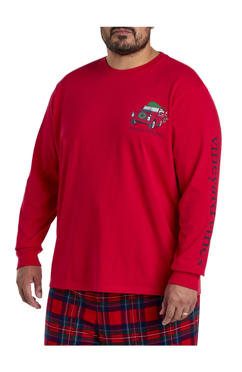 vineyard vines Big & Tall Santa Expedition Long Sleeve Graphic Tee, Main, color, 