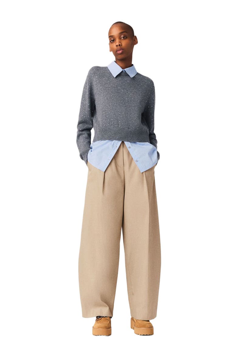 Cotton balloon trousers, Main, color, Mastic beige