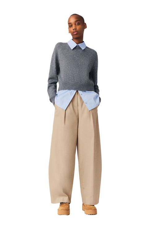 Cotton balloon trousers