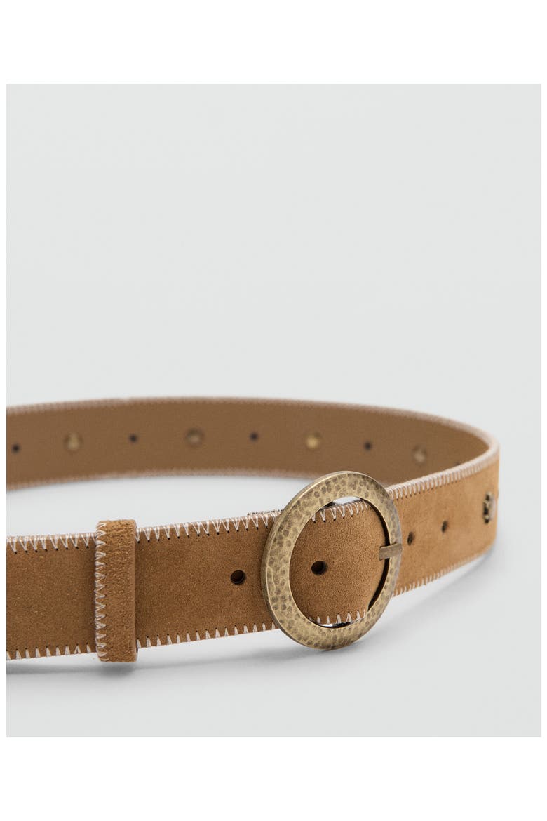 Stud Leather Belt, Alternate, color, SAND