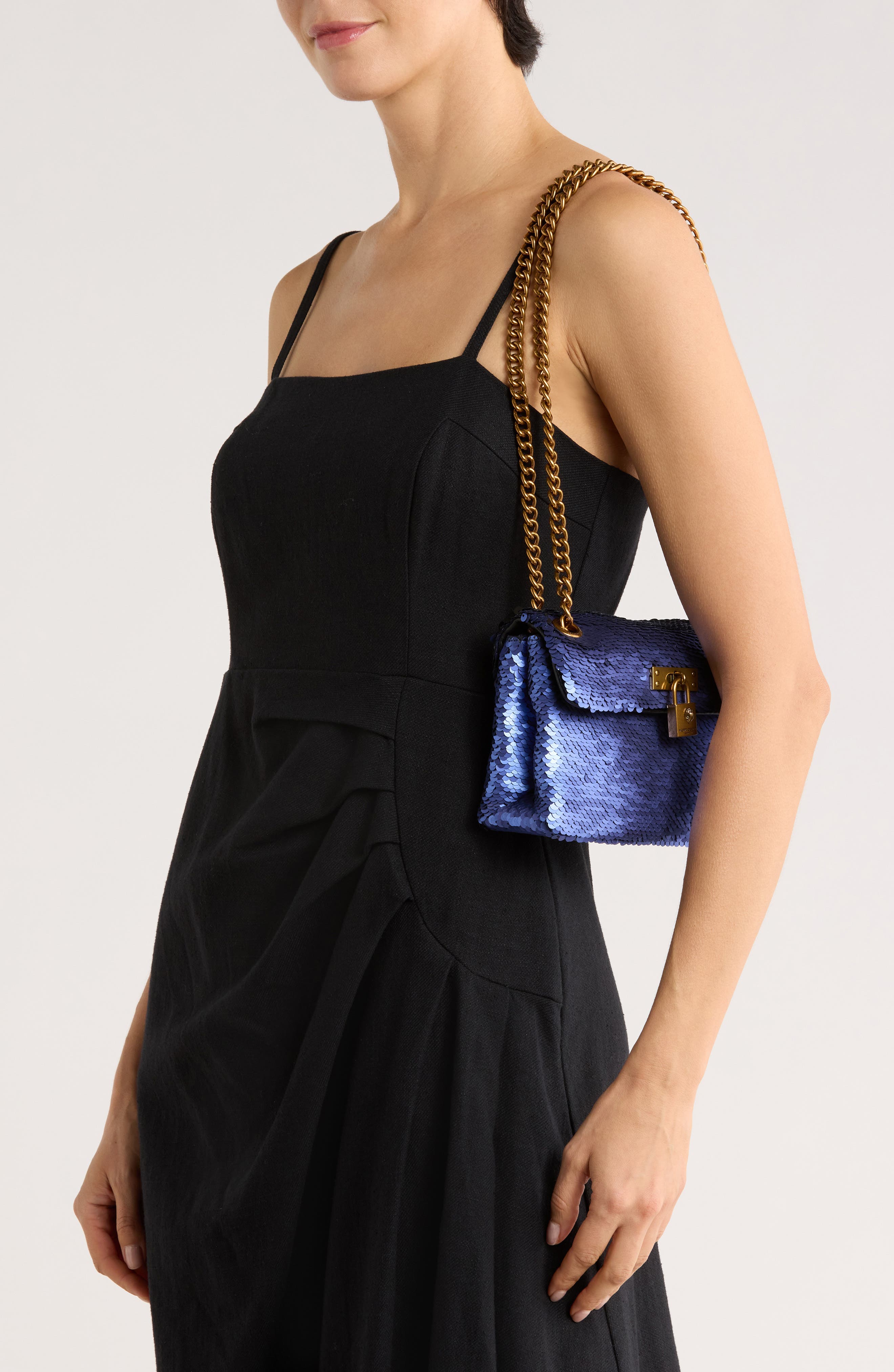 Kurt Geiger London Sequin Mini Brixton Crossbody Bag, Alternate, color, Purple