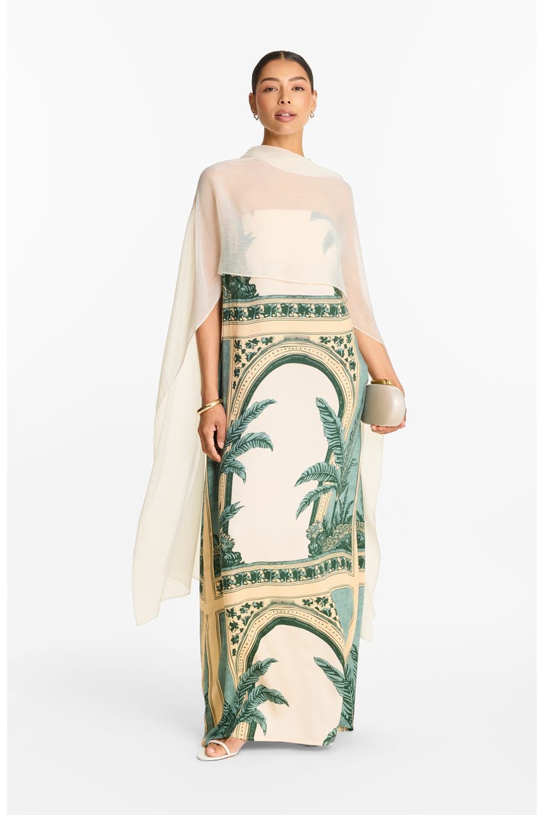 Tubi Ben Strapless Dress Viva With Shawl, Alternate, color, Viva Olive