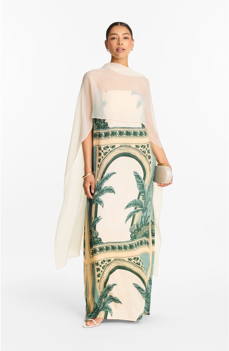 DIARRABLU Tubi Ben Strapless Dress Viva With Shawl, Alternate, color, Viva Olive