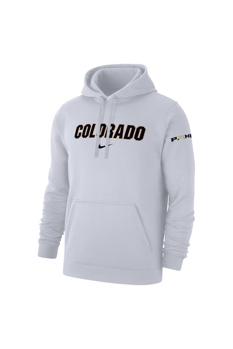 Men's Nike White Colorado Buffaloes Coach Prime Club Fleece Hoodie, Alternate, color, White