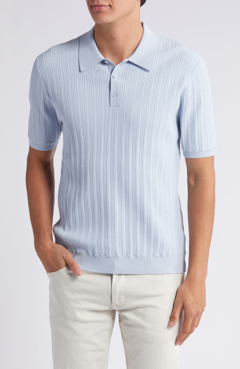 Wax London Naples Cotton Blend Knit Polo, Main, color, Blue