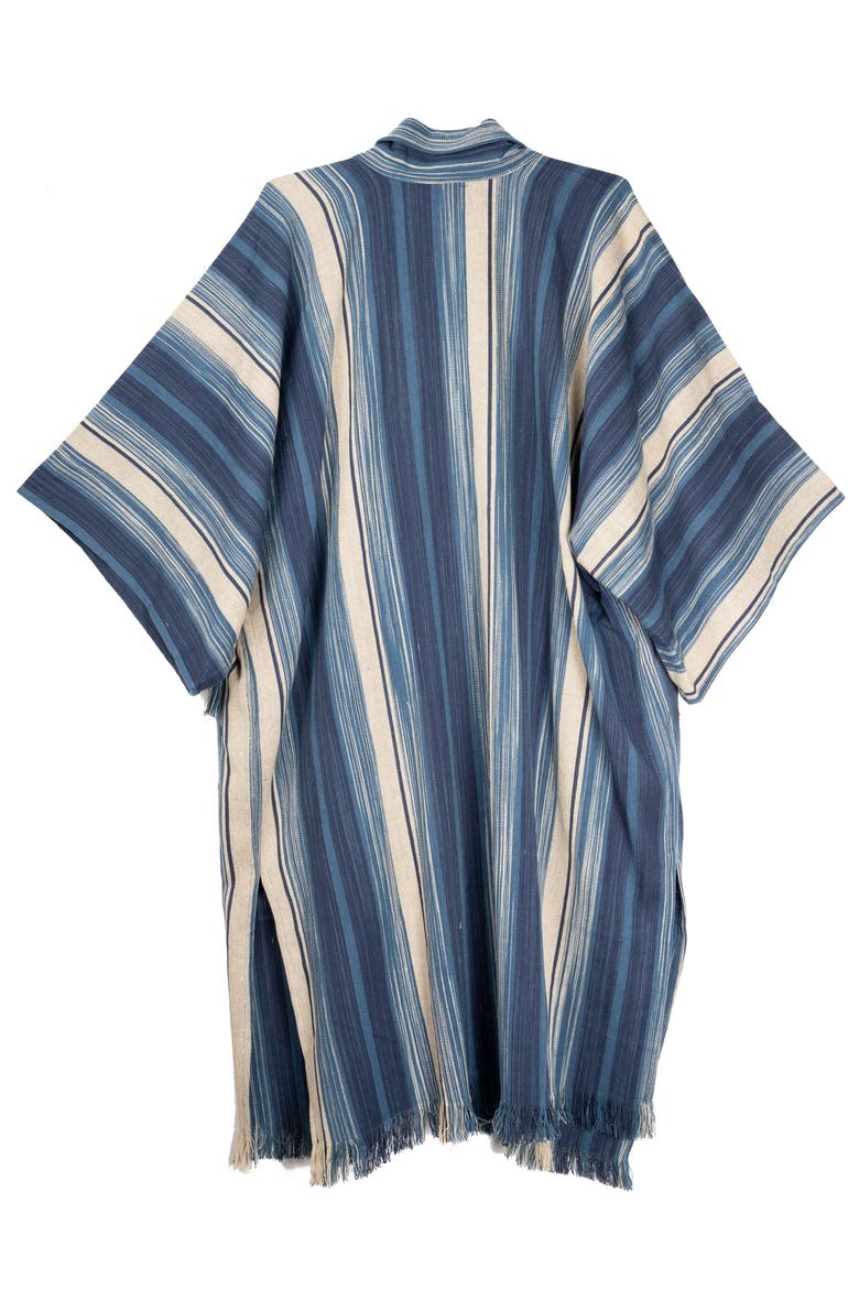 Striped Fringe Trim Duster, Alternate, color, NAVY